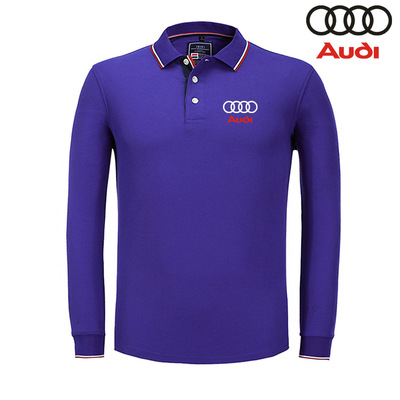 Polo Manche Longue Audi Homme 2022 Col Contrasté Coton Col Boutonné Regular Fit